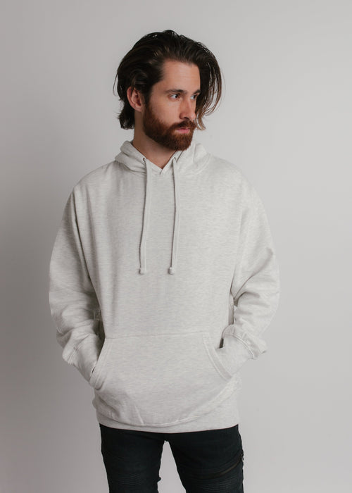 101 Adult Comfort Hoodie Oatmeal Heather Front Full View