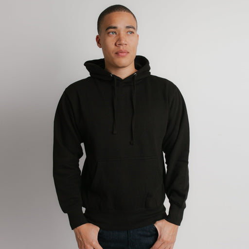 101 Adult Comfort Hoodie Black Front View