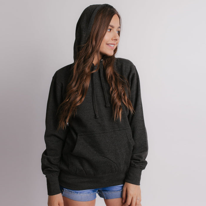 101 Adult Comfort Hoodie Charcoal Heather Front Full View