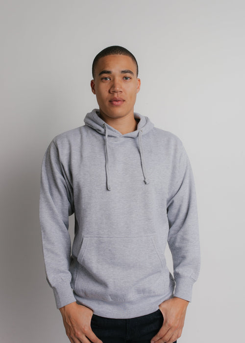 101 Adult Comfort Hoodie Heather Grey Front Full View