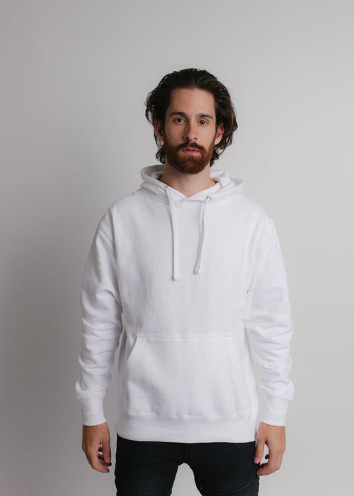 101 Adult Comfort Hoodie White Front Full View