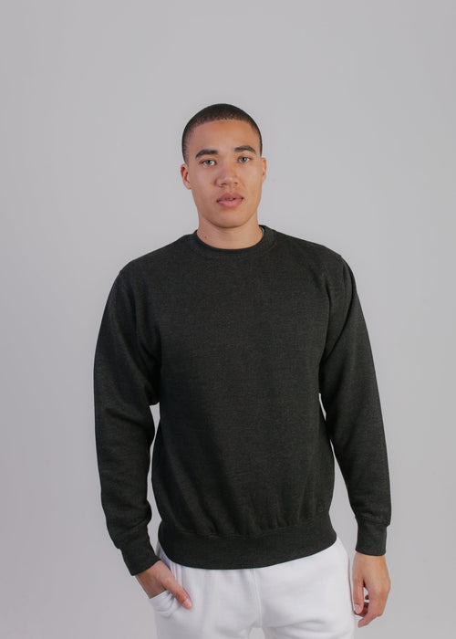 103 Adult Comfort Crew Sweatshirt Charcoal Front View