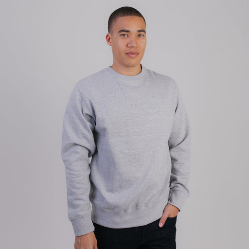 103 Adult Comfort Crew Sweatshirt Heather Grey Front Full View