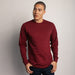 1401 Men Long Sleeve T Shirt Burgundy Front Full View