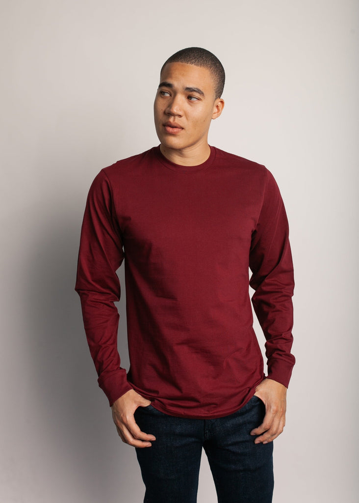 1401 Men's Long Sleeve T-Shirt Burgundy