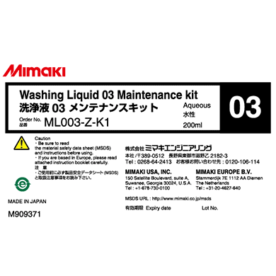 Mimaki Washing Liquid 03 Maintenance Kit
