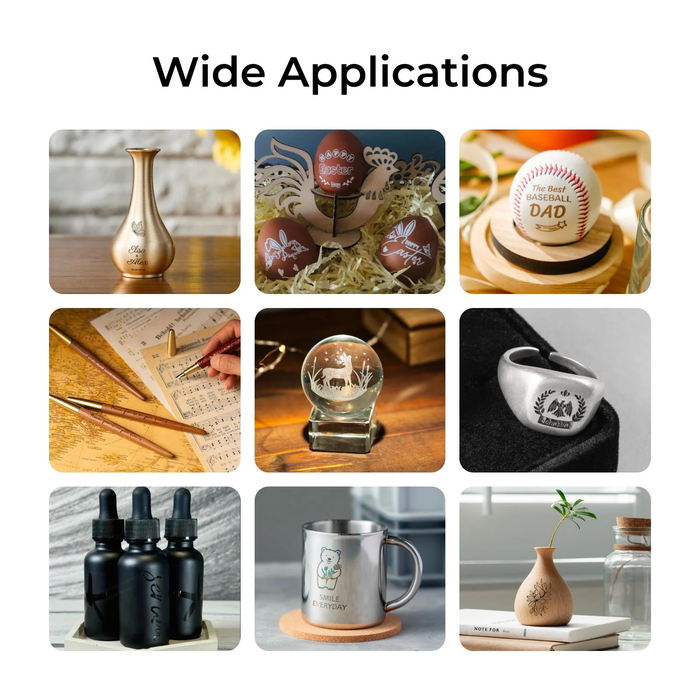 Wide variety of applications for laser engraving and cutting materials.