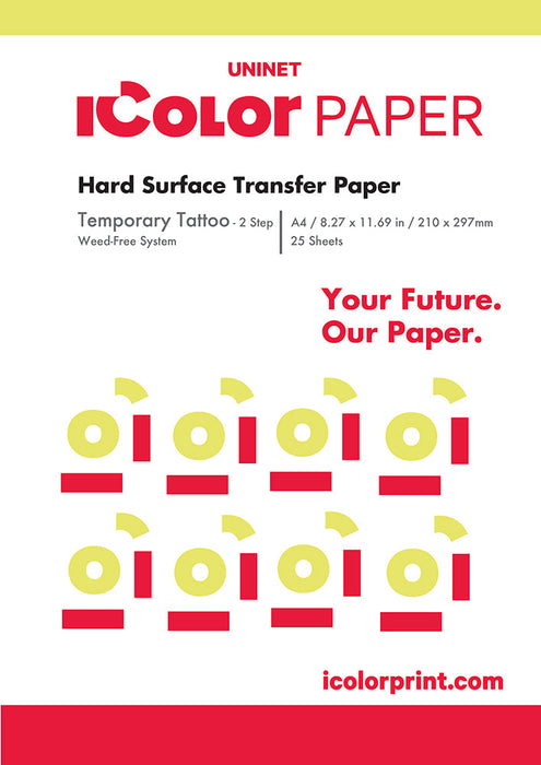 iColor Temporary Tattoo 2 Step Transfer and Adhesive Media Kit . Hard Surface Transfer Paper