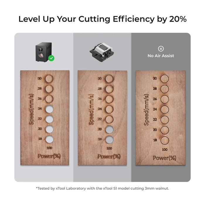 xTool Air-Compress Assist increases your cutting efficiency by 20%