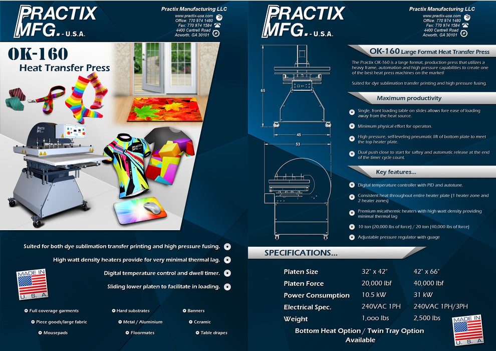 Practix OK-160 Drawer Slide Heat Press