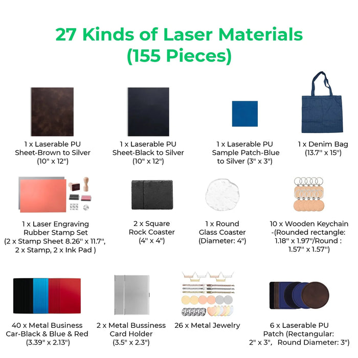 xTool Selected Ultimate Laser Material Kit (155pcs)