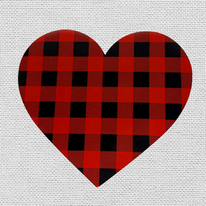 Prisma Pattern PU Heat Transfer Vinyl Heart Buffalo Design