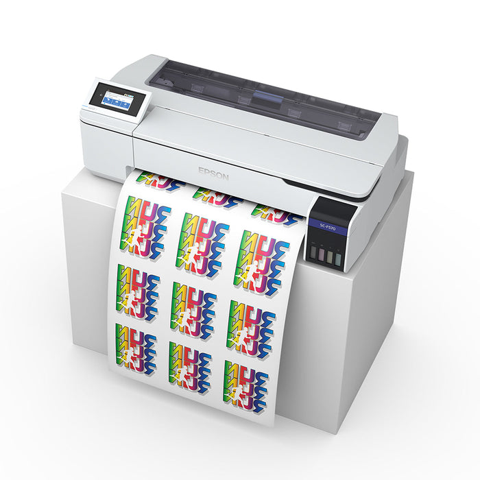 Epson SureColor F570 24" Dye Sublimation Printer with Dye Sublimation Paper Angled Top Side View
