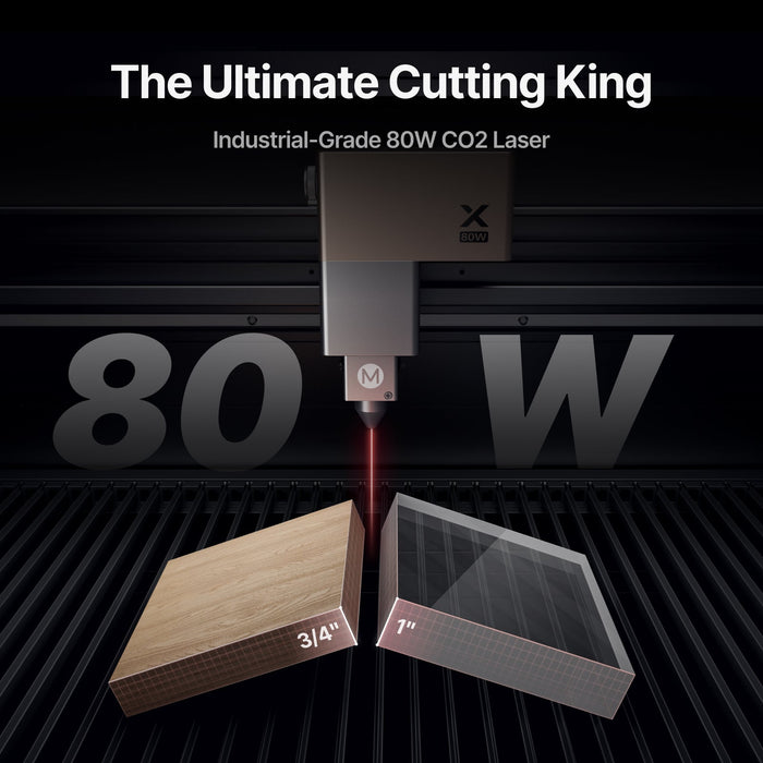 The Ultimate Cutting King. Industrial-Grade 80W CO2 Laser. 
