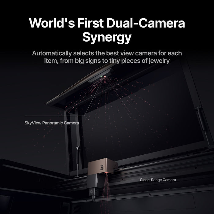 World's First Dual-Camera Synergy. Automatically selects the best view camera for each item, from big signs to tiny pieces of jewelry. 