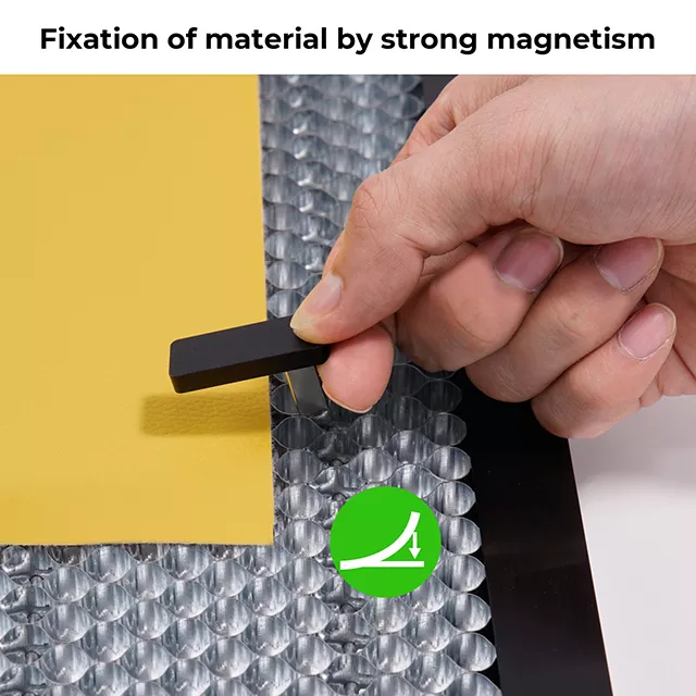 xTool Honeycomb Material Pins allow fixation of material by strong magnetism.