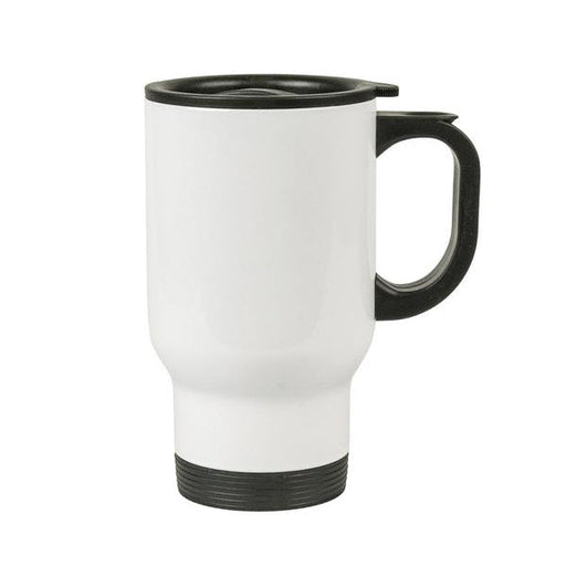 14OZ White Travel Mug for Sublimation White and Black