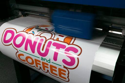 Siser Easy PSVP vinyl large format sample with donuts and coffee