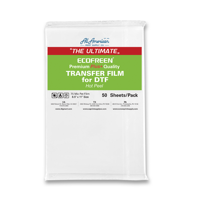 Ecofreen Transfer Film (Hot Peel) for Direct to Film - Sheets