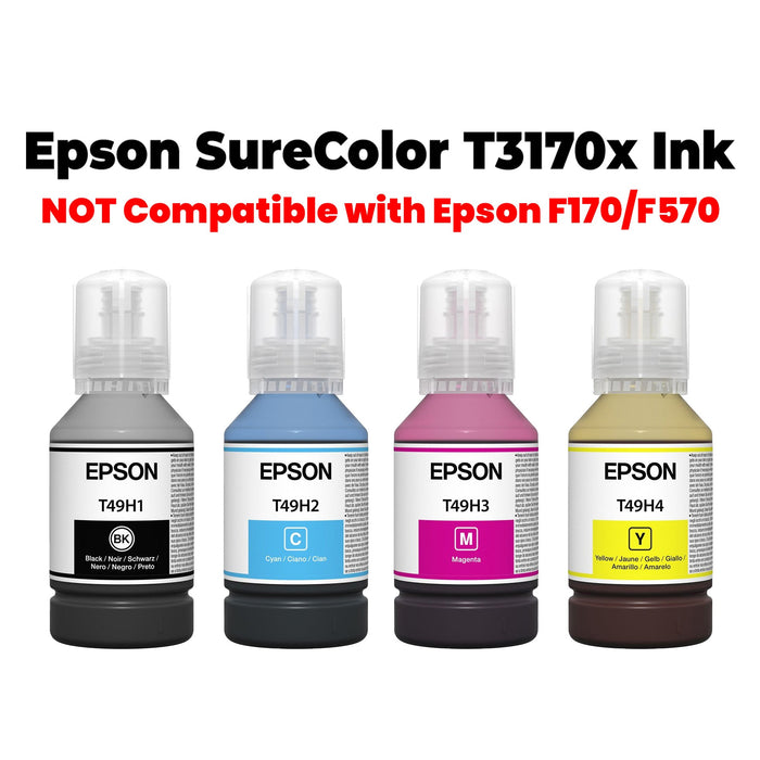 Epson T49H Ink Bottles 140ml for Epson SureColor T3170x