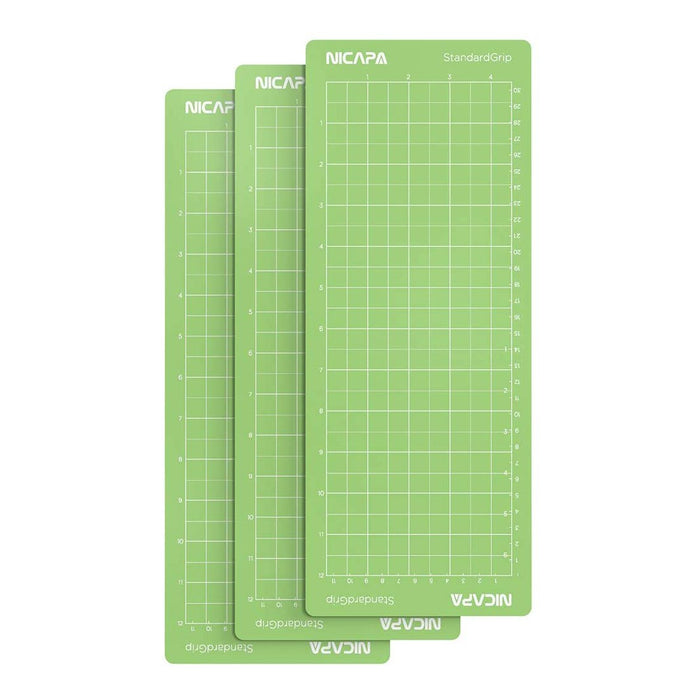 Nicapa Standard Grip Green Cutting Mat 4.5" x 12" 3PCS