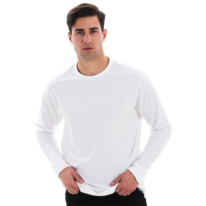 1401 Men Long Sleeve T Shirt White Front View